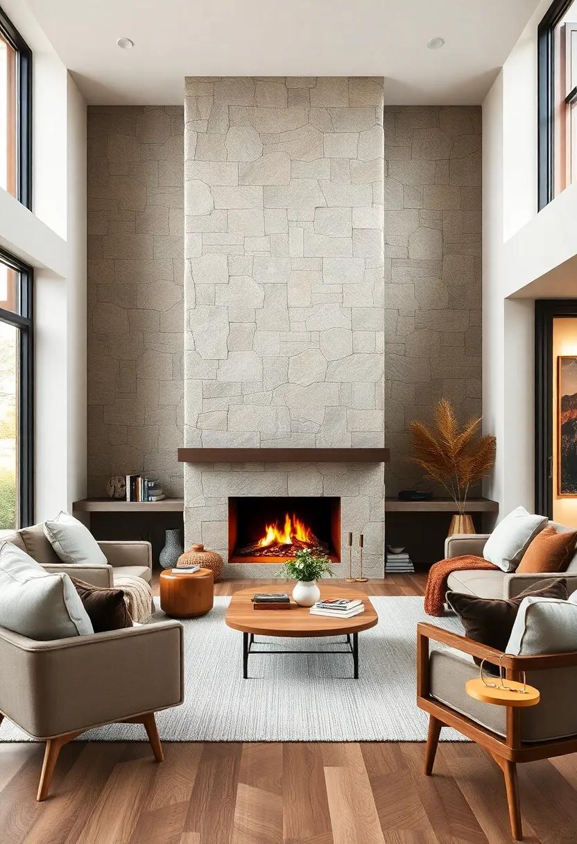 Organic Shapes and Natural Materials Framing Fireside Corners in Inviting Nordic Living Room Setups