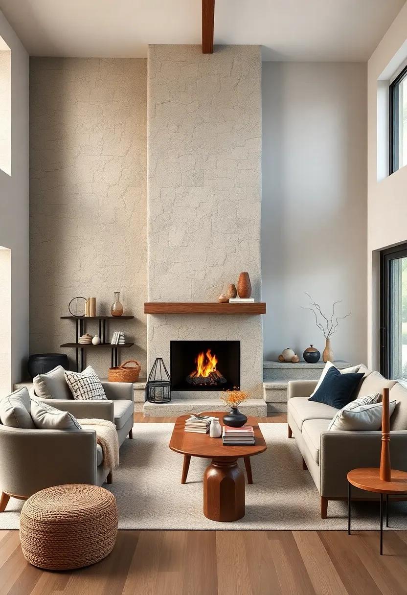 Rustic Charm Meets Chic Simplicity in Nordic Living Spaces Centered Around Stone Fireplaces