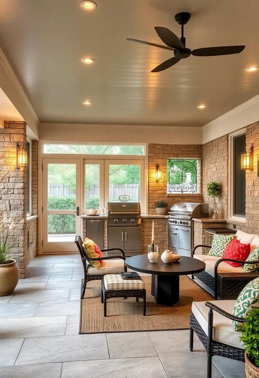 - Bold Industrial Pendant Lights Making a Statement Over Urban Styled Screened Porch Kitchens