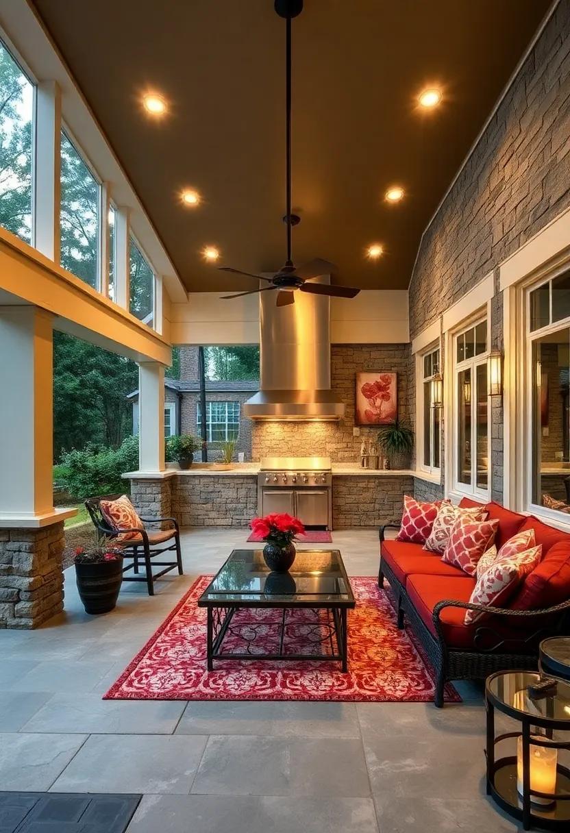 - Reflective Surfaces and Strategic Light Placement Creating a Spacious Feel in Screened Outdoor Kitchens