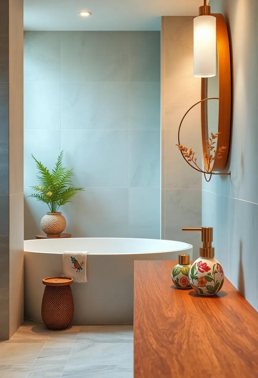 Hand-painted Ceramic Soap Dispensers and Toothbrush Holders as Unique Artistic Touches to Bathroom Decor