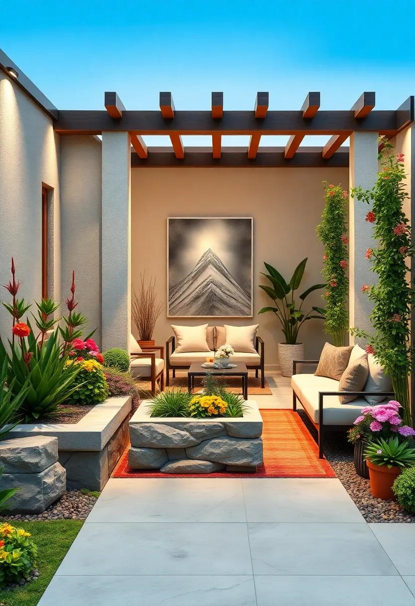 Incorporation of Vertical Elements Like Trellises with Climbing Seasonal Flowers for Added Dimension