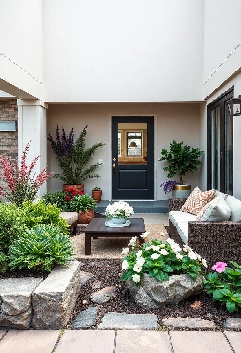 Winter Front Yard Charm with Evergreens, Hellebores, and Hardy Pansies Adding Subtle Floral Interest