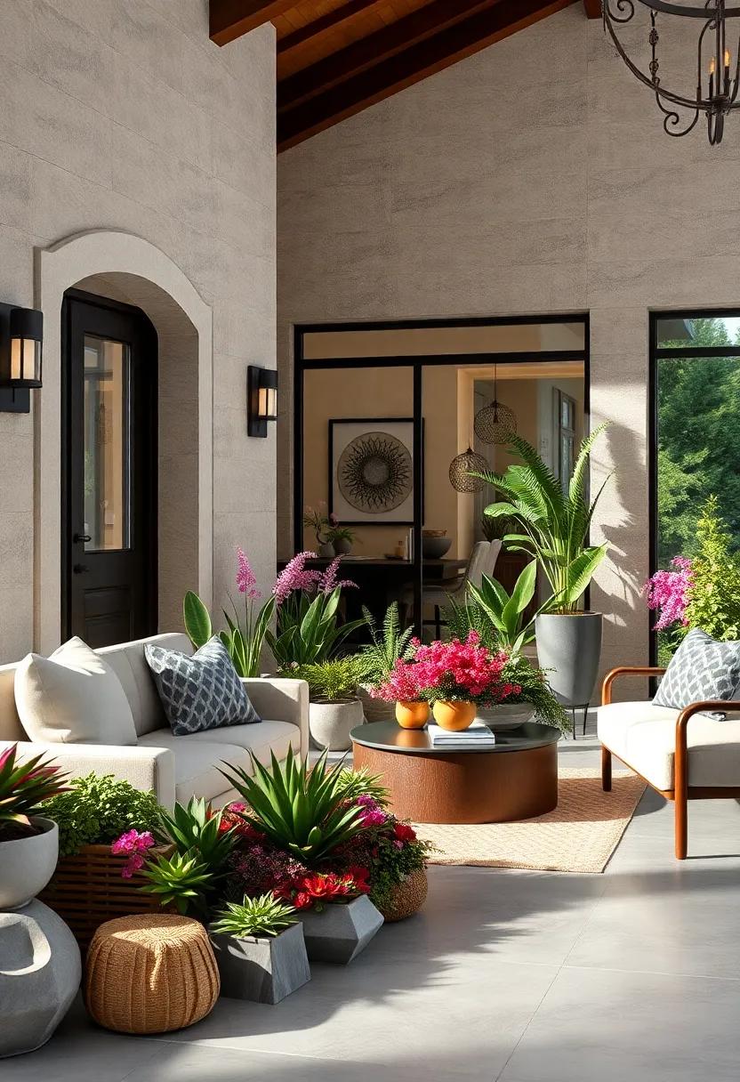 Summer Front Yard Beds Bursting with Sun-Loving Flowers Like Marigolds, Zinnias, and Petunias