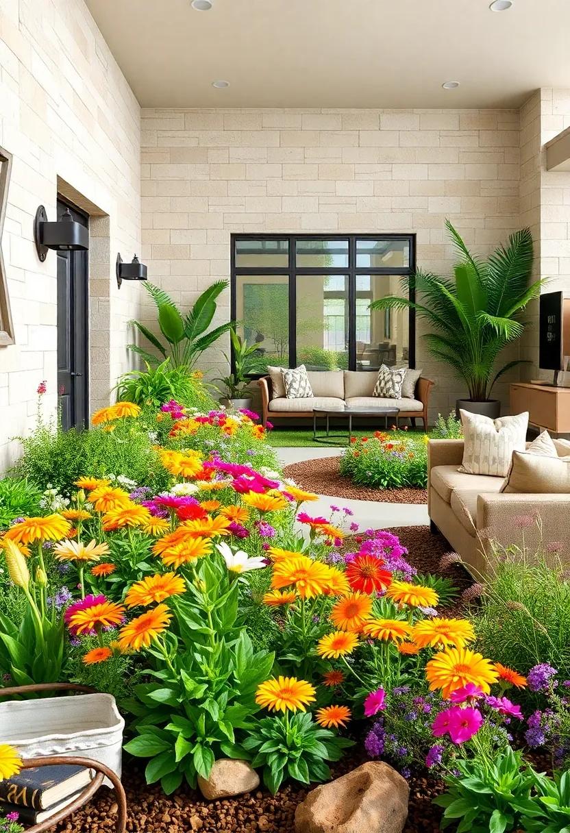 Vibrant Pollinator-Friendly Front Yard Beds Rich with Nectar Sources to Attract Bees and Butterflies