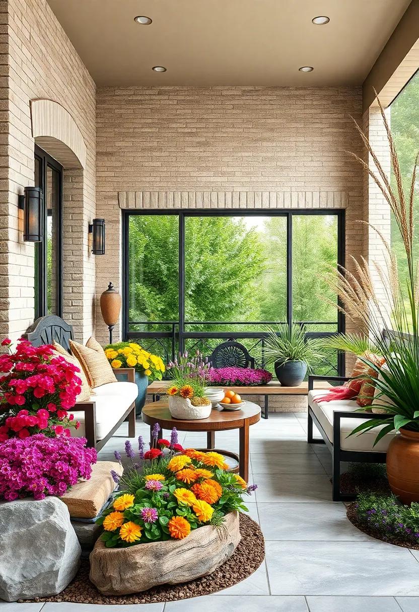 Rich Autumnal Tones Showcasing Chrysanthemums, Asters, and Ornamental Grasses in Cozy Front Gardens