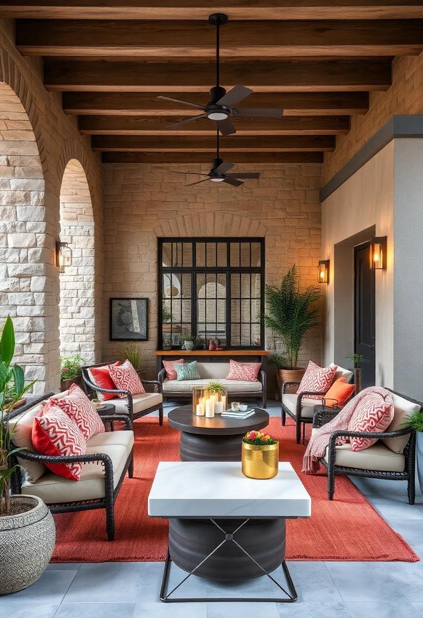 Create Cozy Outdoor Seating Areas Using Natural Textures And Layered Fabrics For Year-Round Comfort