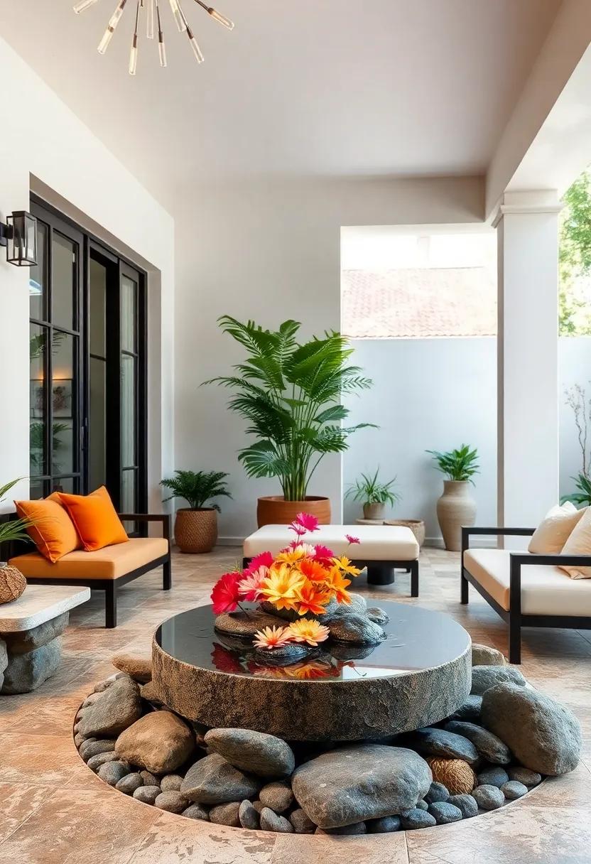 Design A Serene Water Feature Using Natural River Stones And Seasonal Floating Blooms For Tranquility