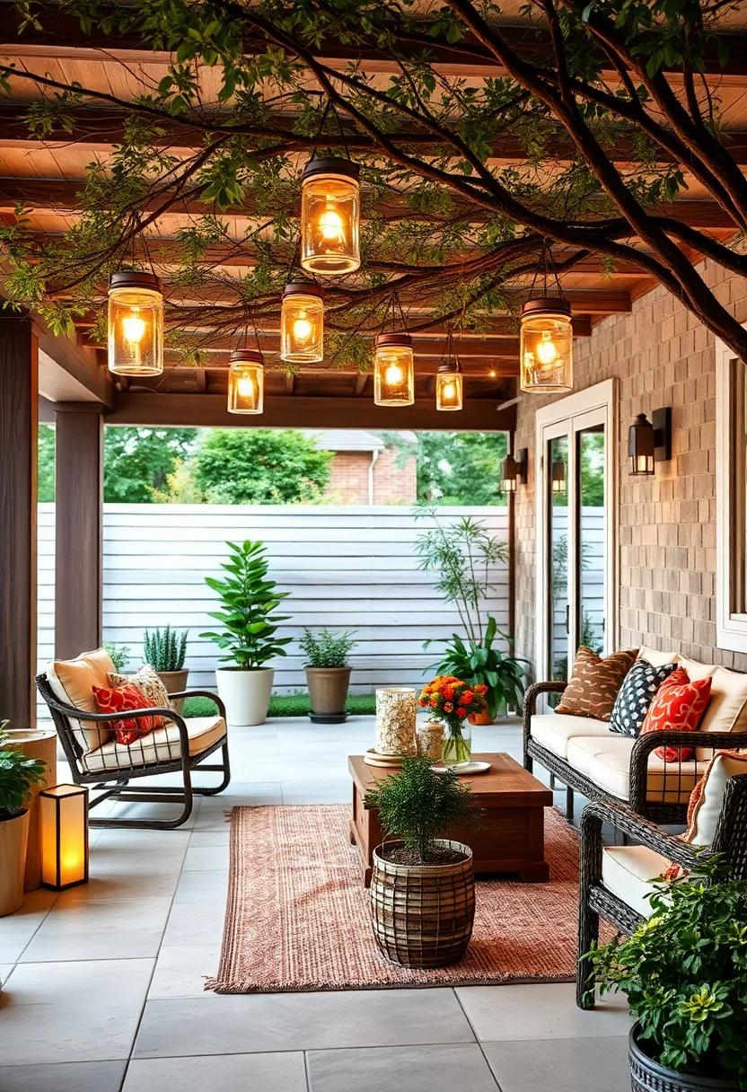 Display Vintage Mason Jar Lanterns Hanging From Tree Branches To Create Magical Outdoor Ambiance