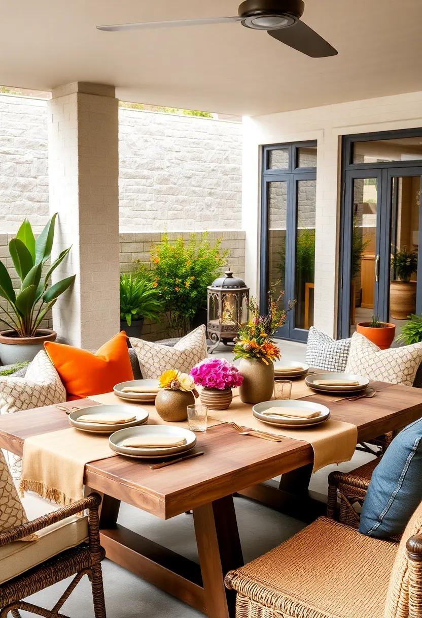Set An Inviting Outdoor Dining Table With Handmade Ceramic Plates And Seasonal Centerpieces