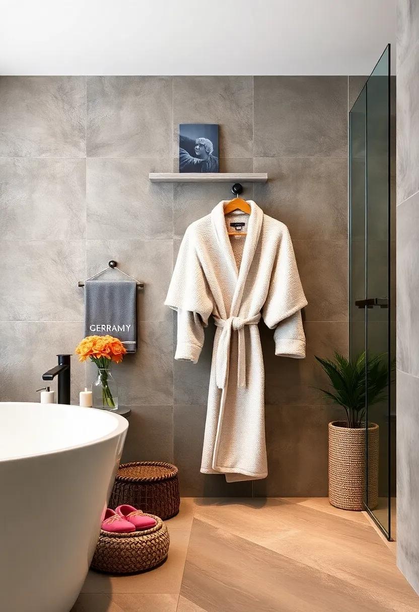 Bathrobes and Slippers -​ Keep your essentials close and stylish with a dedicated spot for plush ⁣bathrobes ‍and cozy slippers