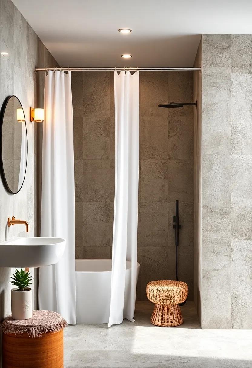 Chic Shower Curtain ​Hooks - Switch ​out boring ⁣curtain hooks for decorative ones that​ add a stylish touch ⁢to your shower