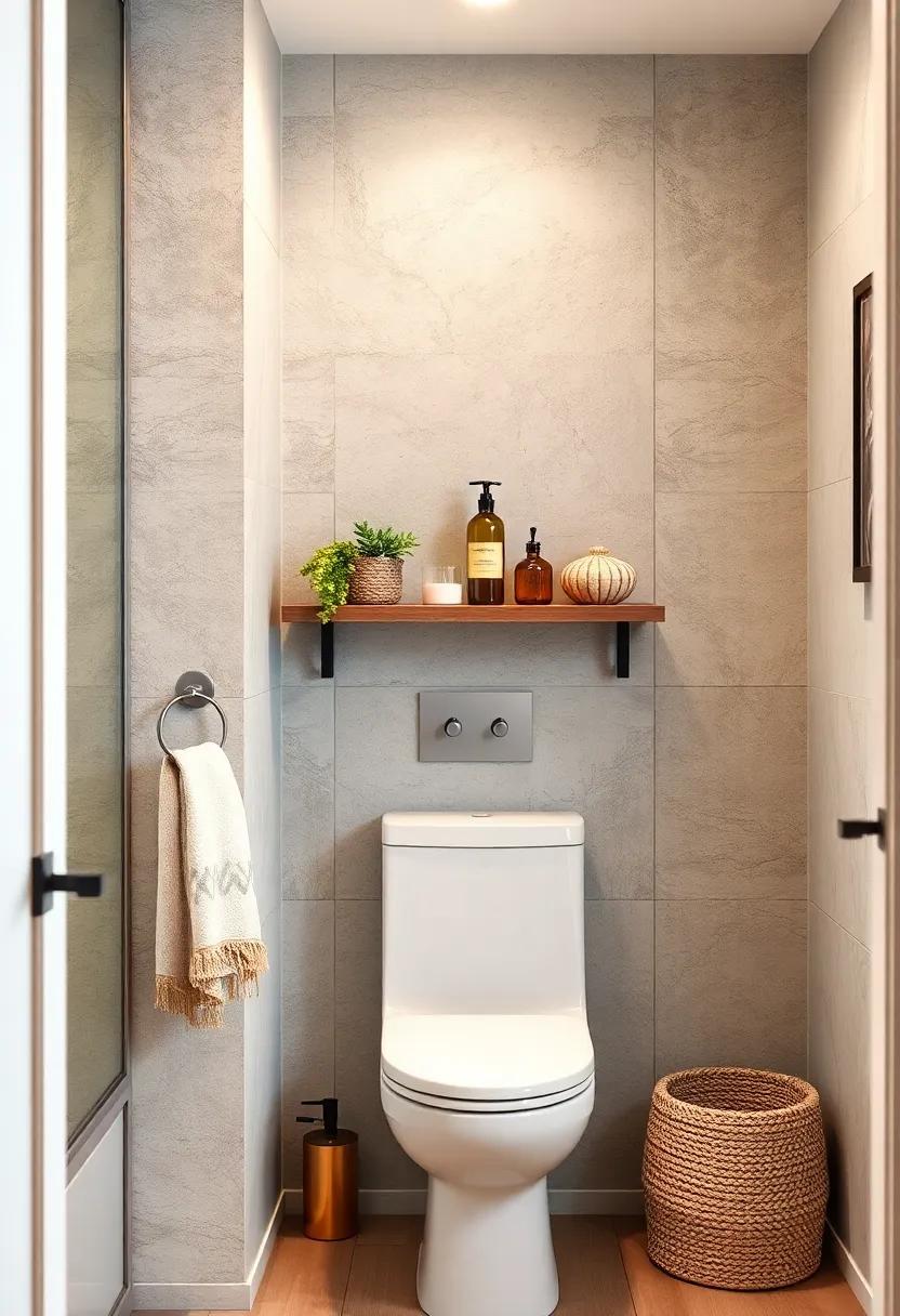 Over-the-Toilet Shelf - Take advantage‌ of often-wasted‌ space⁤ by​ installing an over-the-toilet⁣ shelf⁢ for added ​storage‌ without ​sacrificing style