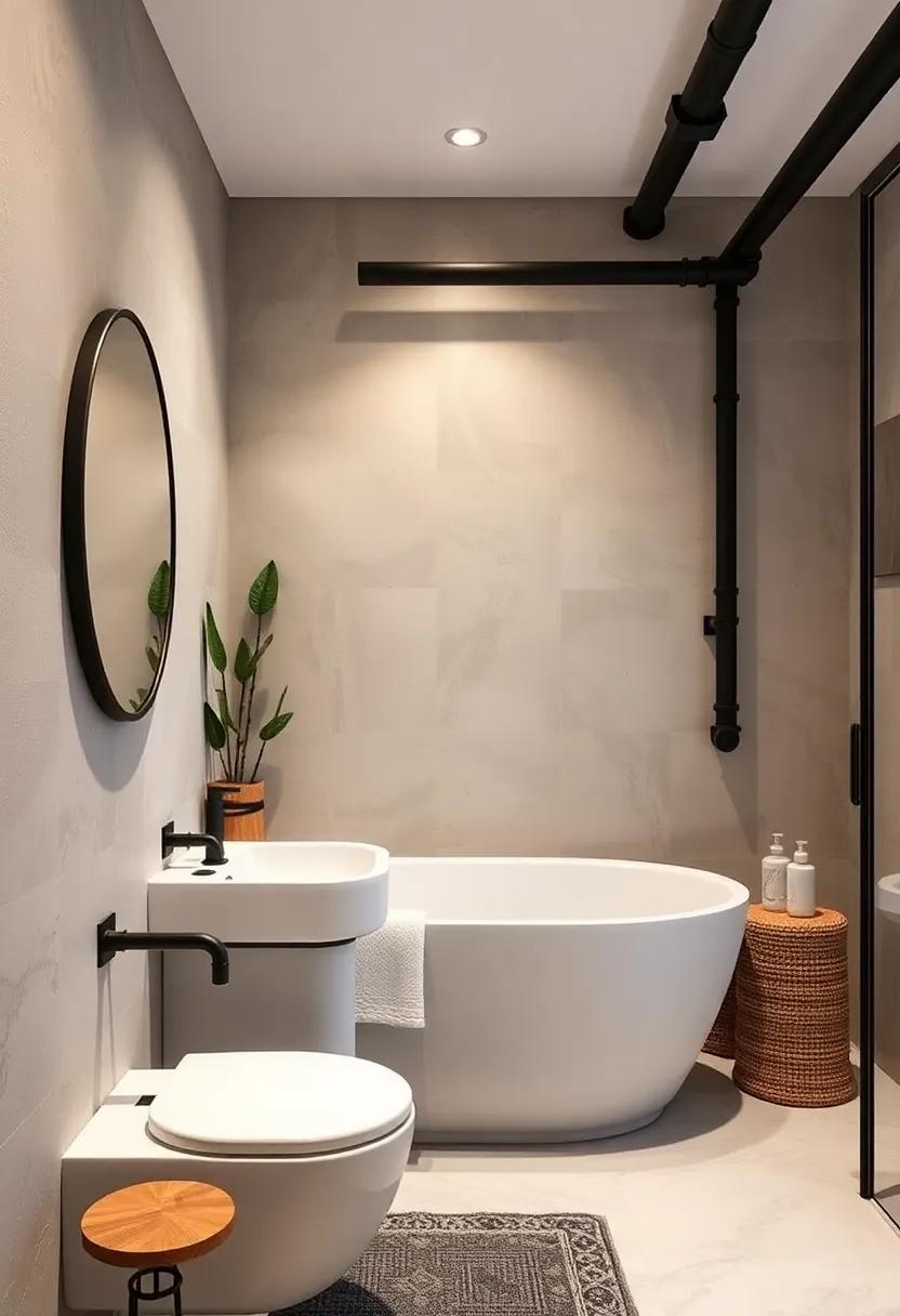 Blending Industrial Elements Like Matte Black Fixtures and Exposed Pipes for an Urban Chic Look