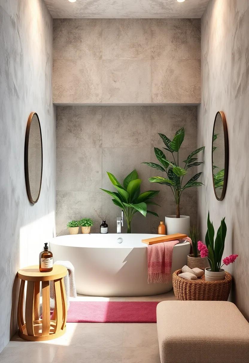 Crafting Cozy Nooks With Small Bathtubs and Decorative Plants for Inviting Relaxation Areas