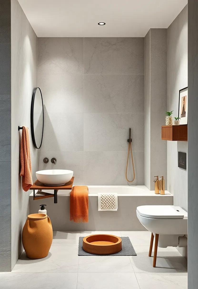 Displaying Curated Collections of Stylish Bathroom Accessories Arranged for Visual Harmony