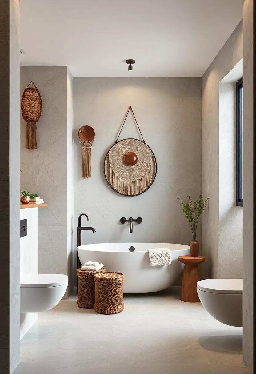 Positioning Artistic Wall Hangings and Sculptures to Bring Personality Into Confined Bathroom Areas