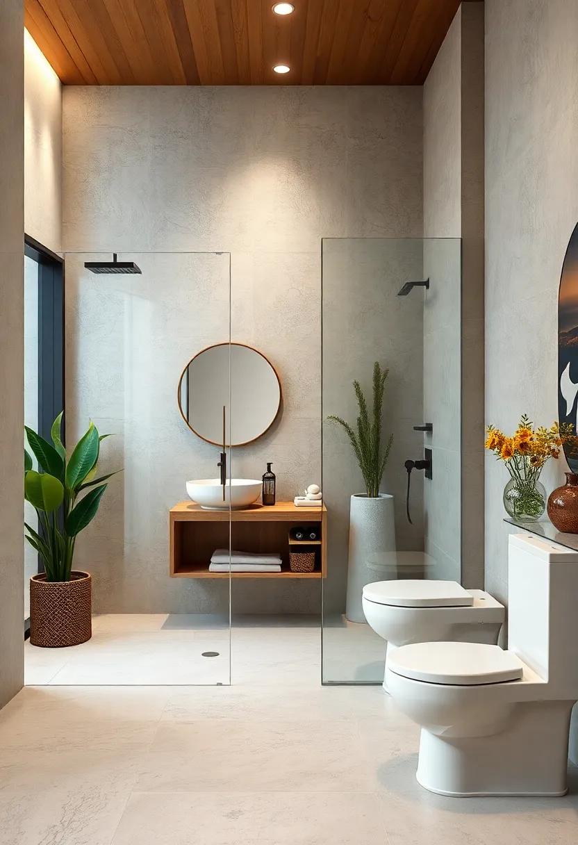 Effortless Flow Achieved by Integrating Open Shower Spaces With Adjacent Vanity and Toilet Areas