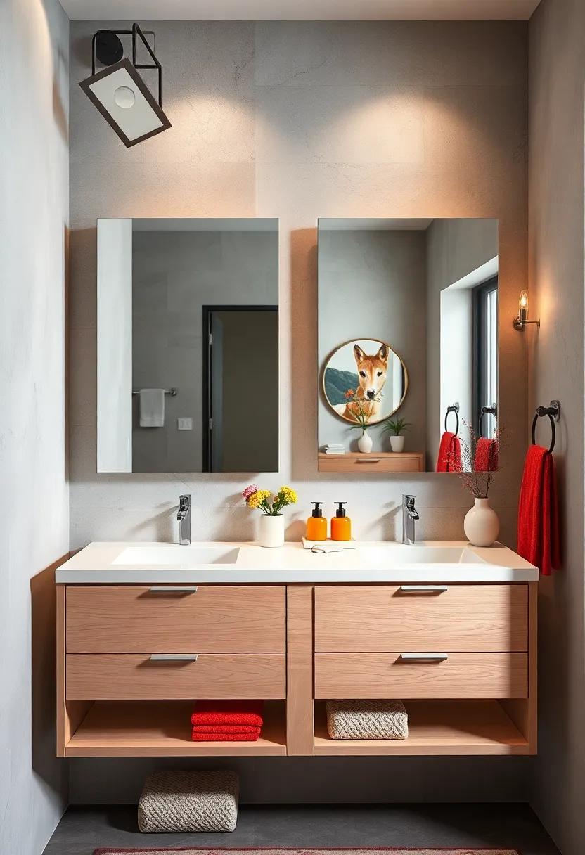 Minimalist Vanity Mirrors With Integrated Storage Combining Form and Function in Small Spaces