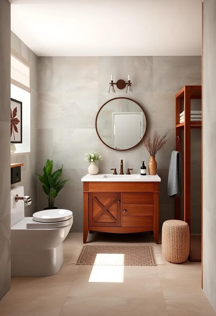 Rustic Charm in Compact Bathroom Vanities Featuring Reclaimed Wood and Vintage Hardware Accents