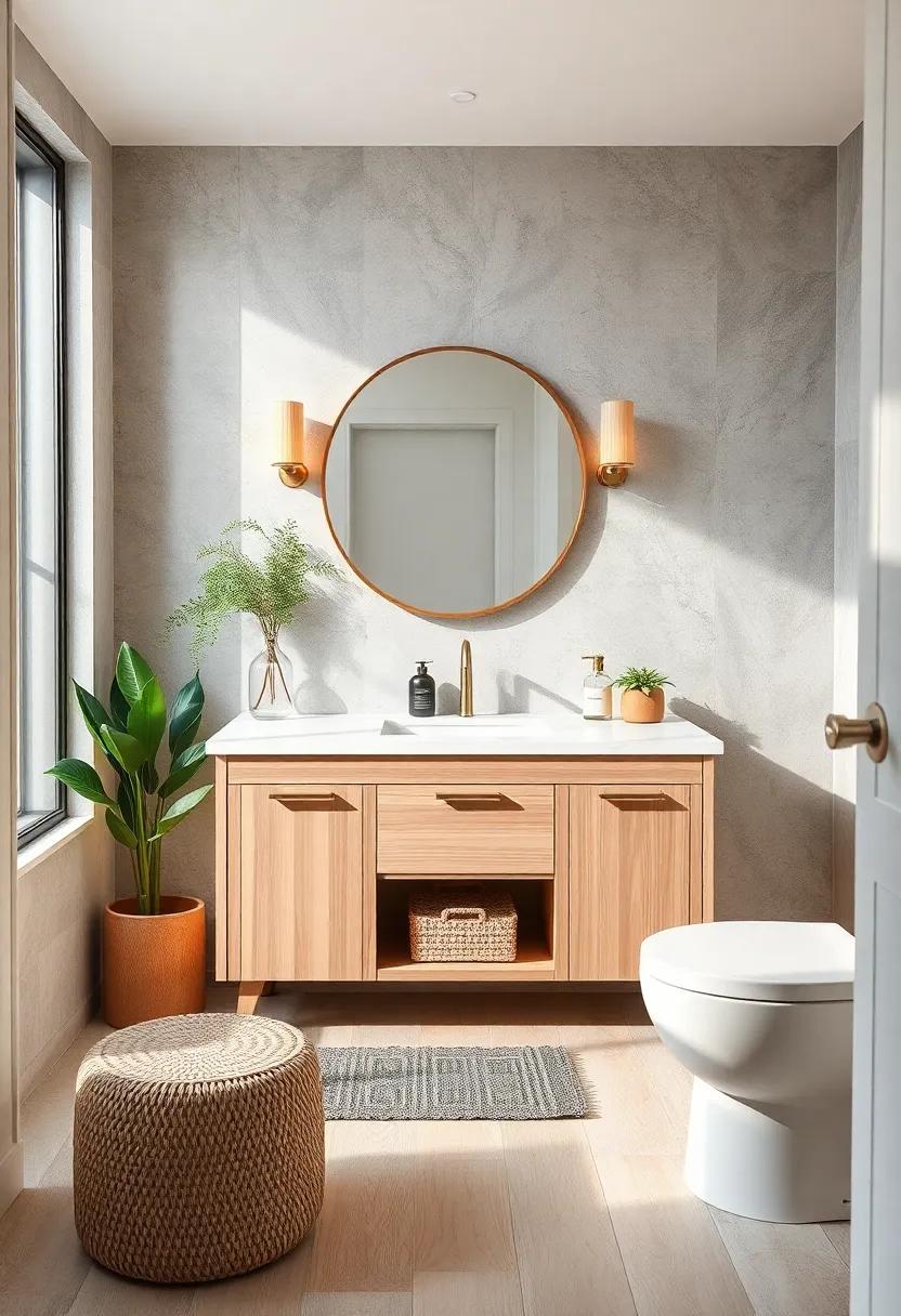 Scandinavian-Inspired Small Bathroom Vanities Featuring Light Woods and Soft Neutral Palettes
