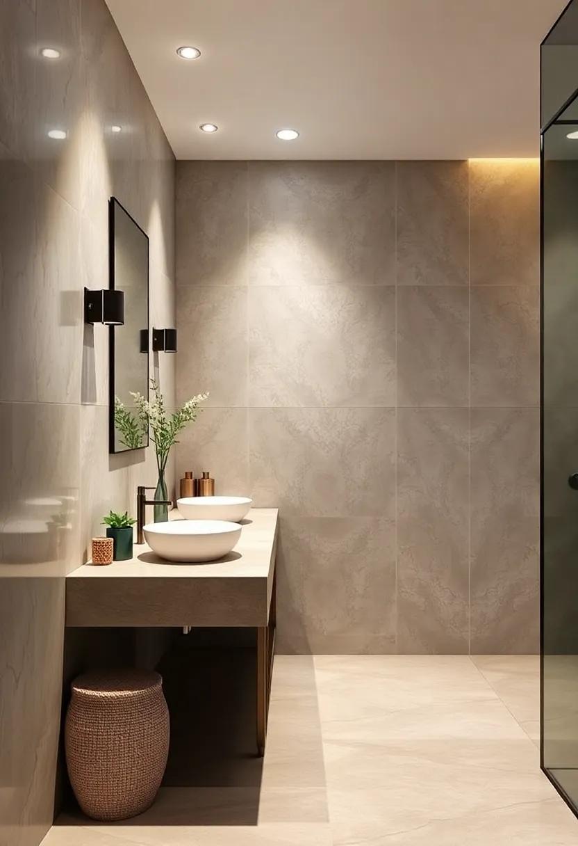 Small Bathroom Vanity Designs With Integrated Sinks and Seamless Countertop Flow