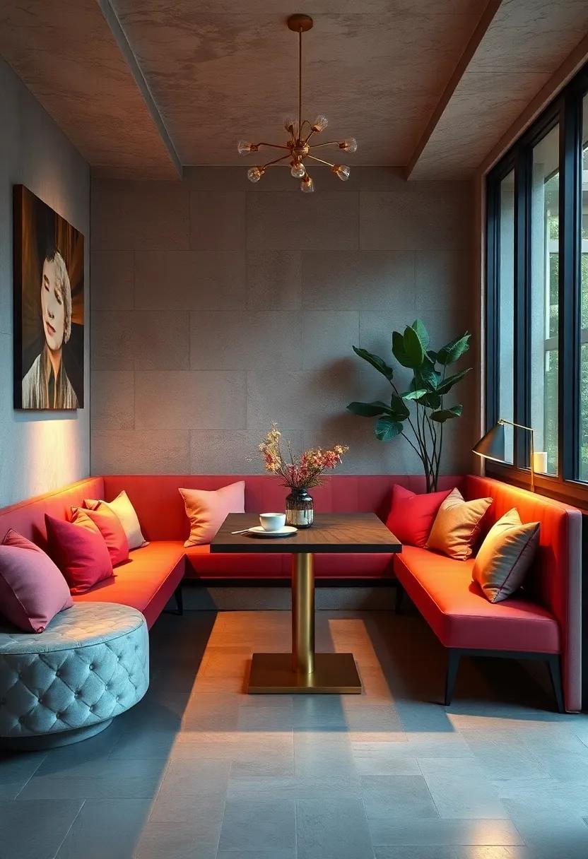 Cozy Chic Dining Corners Featuring Minimalist Tables and Soft Ambient Lighting