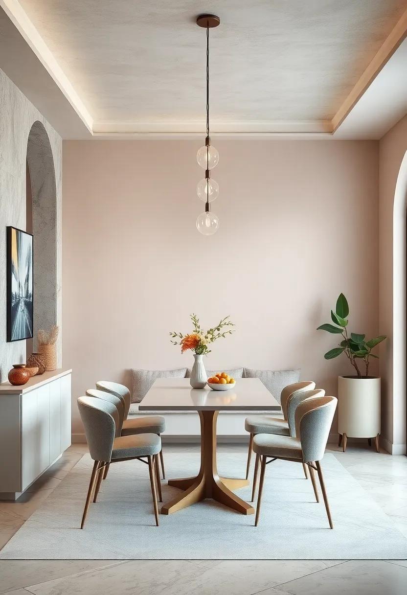 Pastel Color Schemes Softening Small Dining Spaces for a Tranquil and Inviting Ambiance