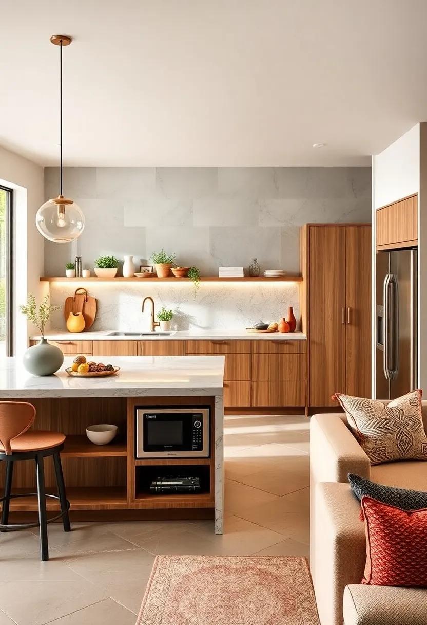 Built-In Appliance Niches Integrated into Kitchen Islands to Keep Countertops Spacious and Organized