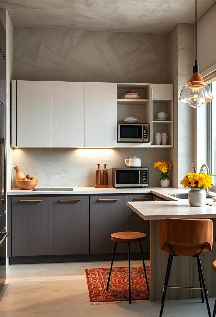 Creative Use of Corner Cabinets Featuring Lazy Susans for Easy Access to Small Kitchen Devices