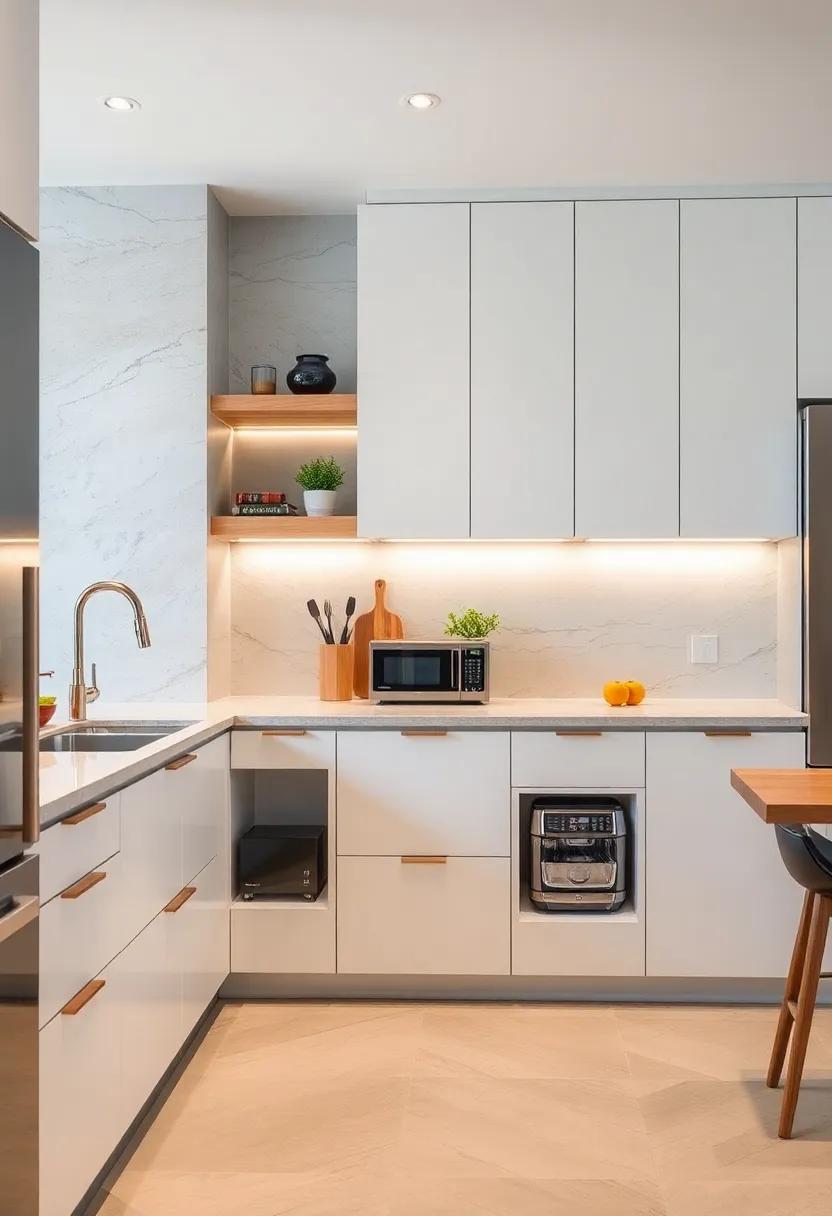 Hidden Appliance Garages Blending Seamlessly into Modern Kitchen Counters for Clutter-Free Surfaces