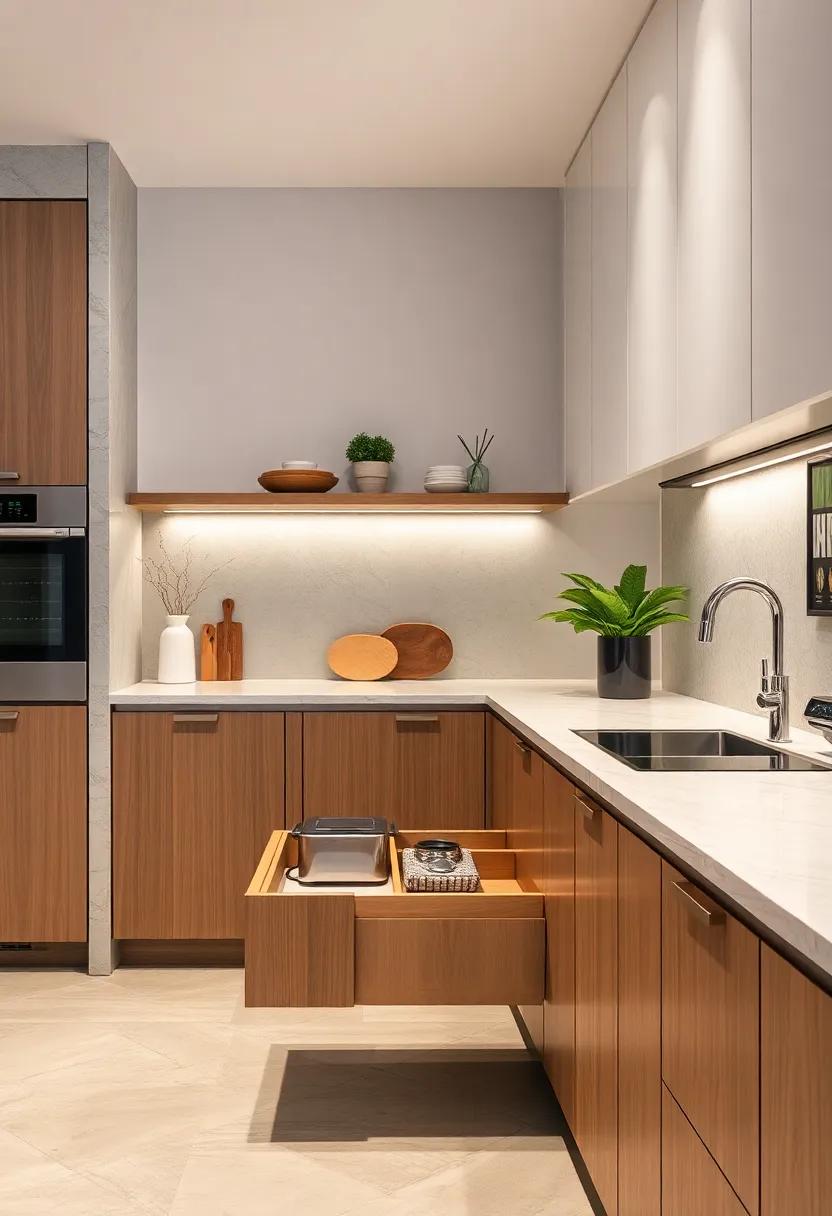 Pull-Out Drawers Designed Specifically for Compact Storage of Toasters, Blenders, and Coffee Makers