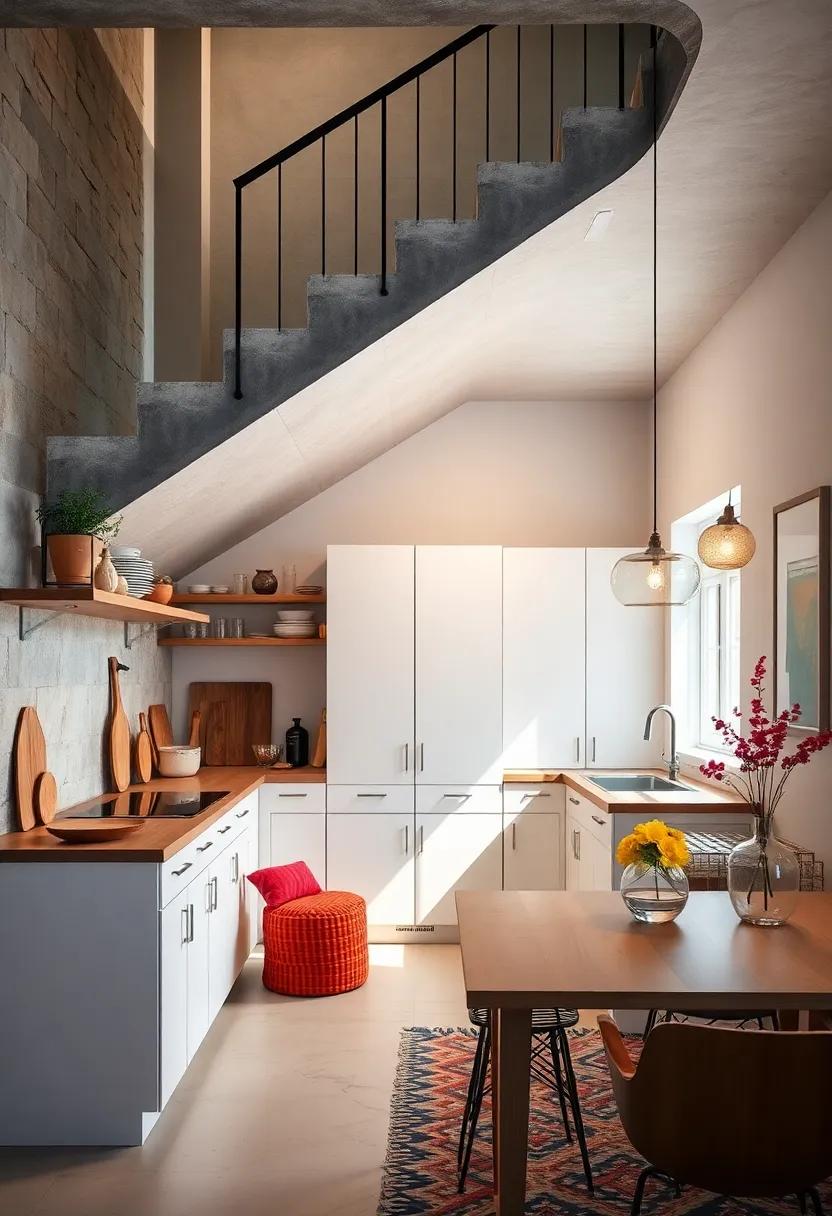 Maximizing Compact Kitchen Storage With Custom Shelving Beneath Staircases