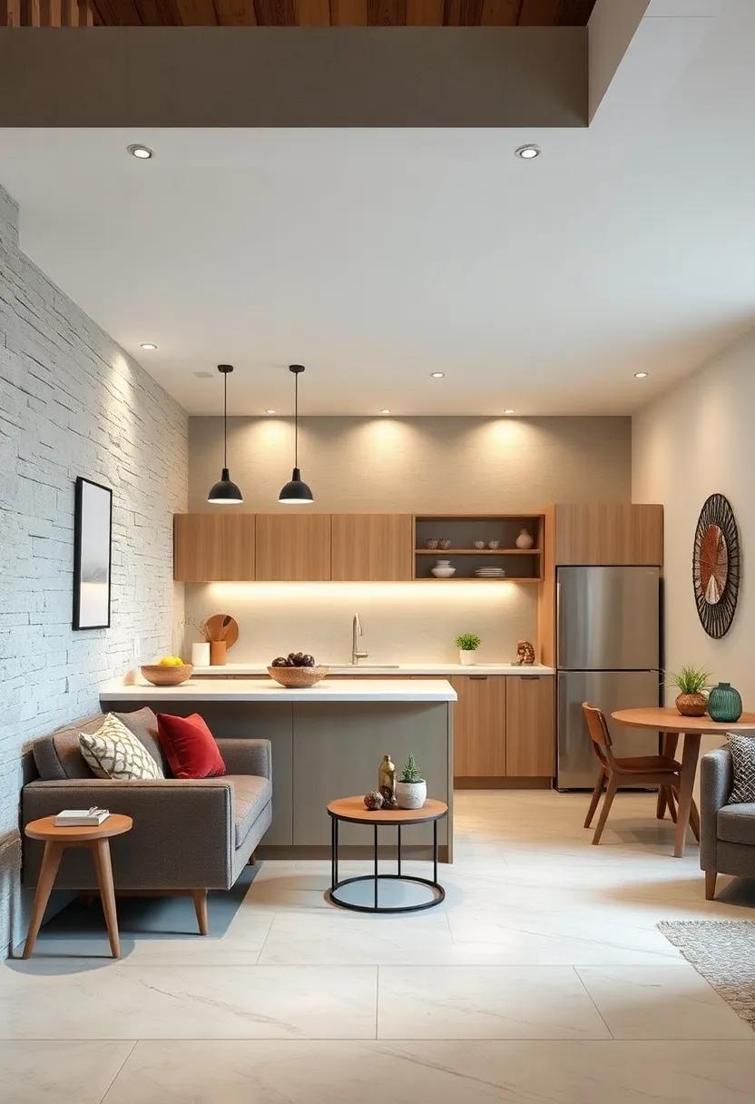 Concealed Lighting Fixtures That Enhance Ambiance in Under Stairs Kitchen Spaces