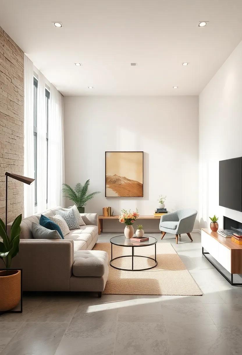 Soft White Light to Enhance Neutral Palettes and Foster a Serene Small Living Room