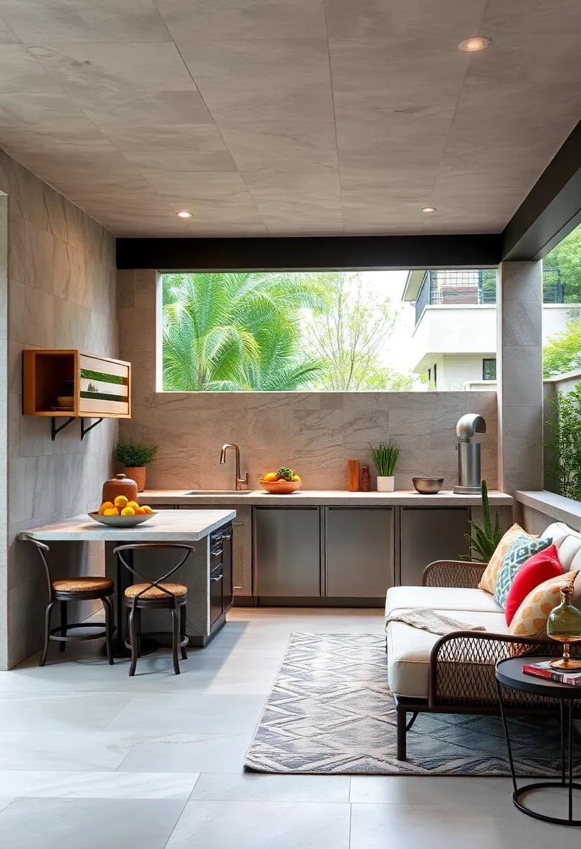 Highlighting Natural Stone Surfaces to Add Texture and Elegance in Petite Outdoor Kitchens