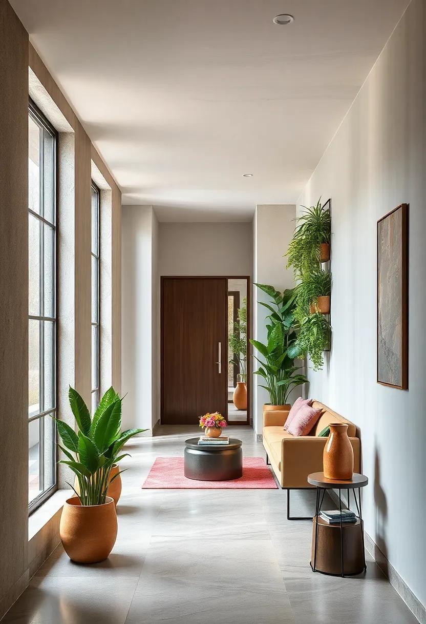 Dynamic Use of Vertical Gardens to Bring Life and Freshness to Confined Entryways