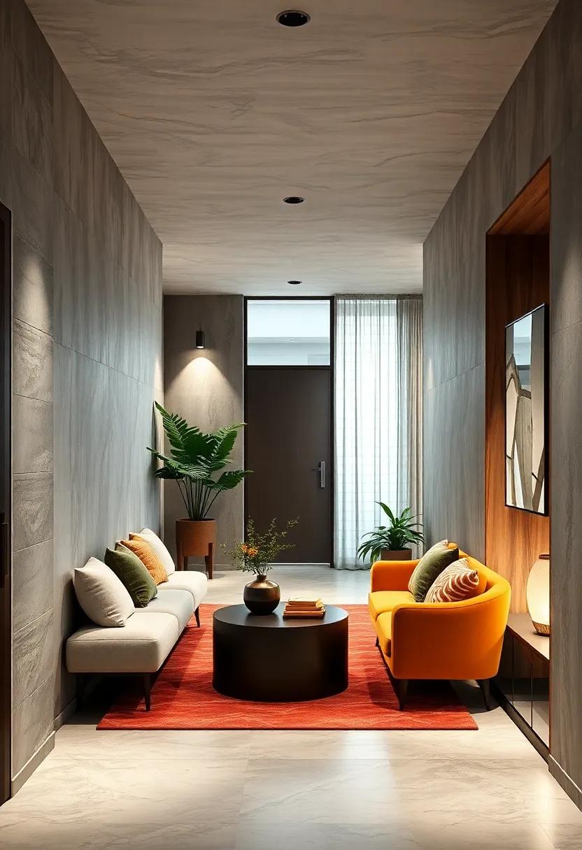 Integrated Seating Coves Blending Comfort With Space Efficiency in Narrow Hallways