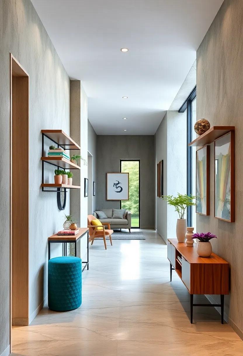 Maximizing Space With Sleek Wall-Mounted Shelving to Keep Hallways Open and Inviting