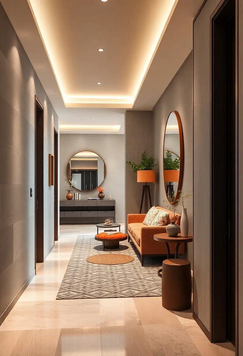 Using Mirrors Strategically to Reflect Light and Expand Compact Hallway Dimensions