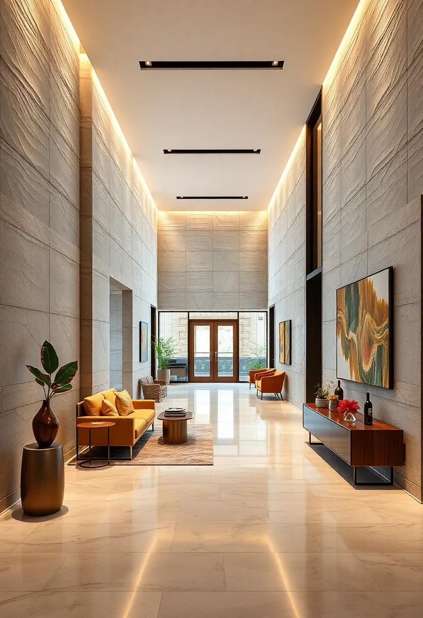 Scaling Textured Panel Designs to Complement Vast Hallways Without Overpowering Them