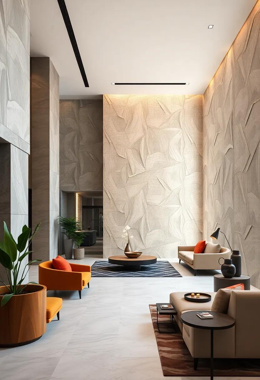 Curved Versus Angular Textured Wall Patterns Shaping the Mood of Contemporary Lobbies