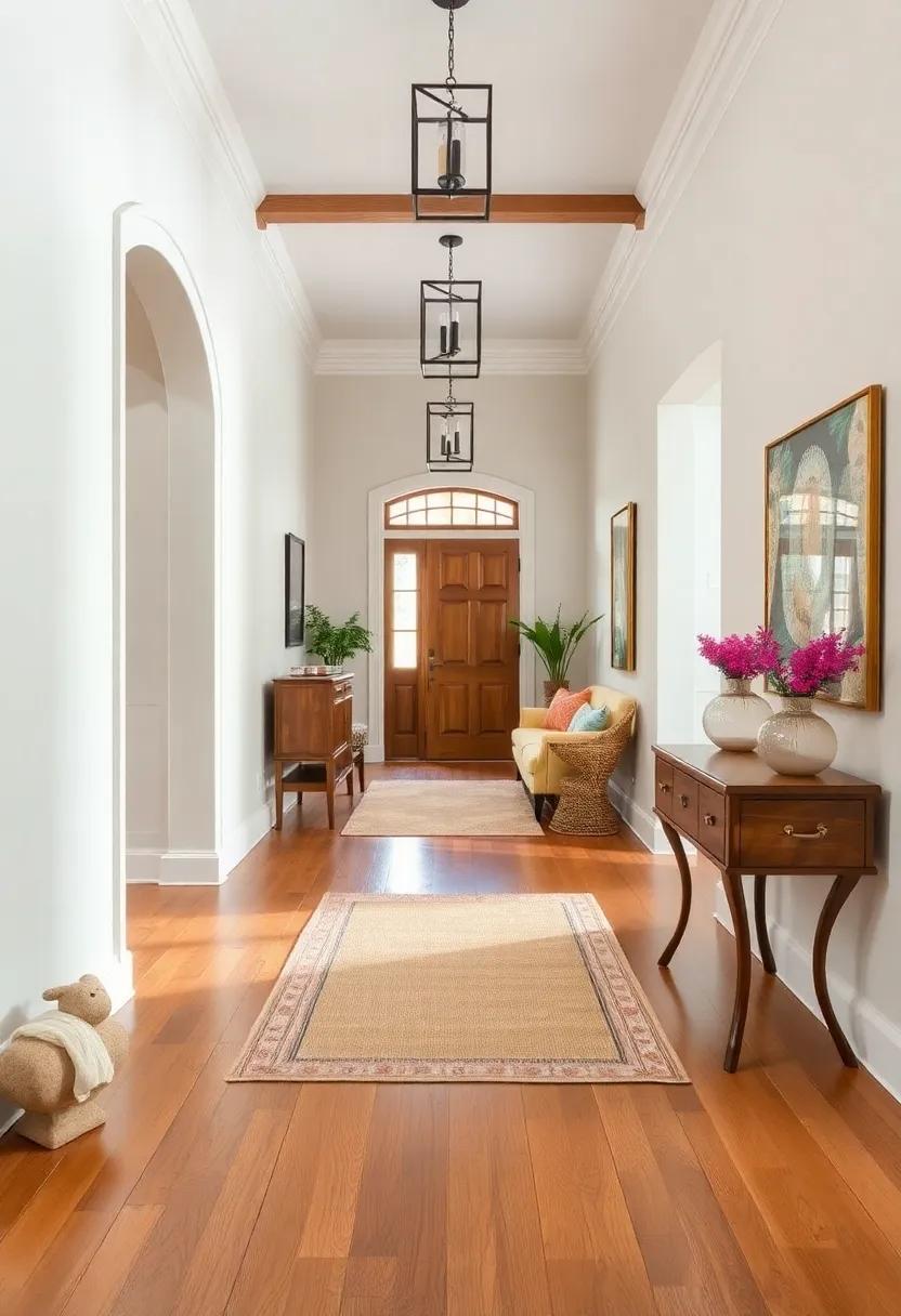 Natural Fiber Rugs Layering Subtle Texture and Warmth Over Well-Polished Hardwood Floors