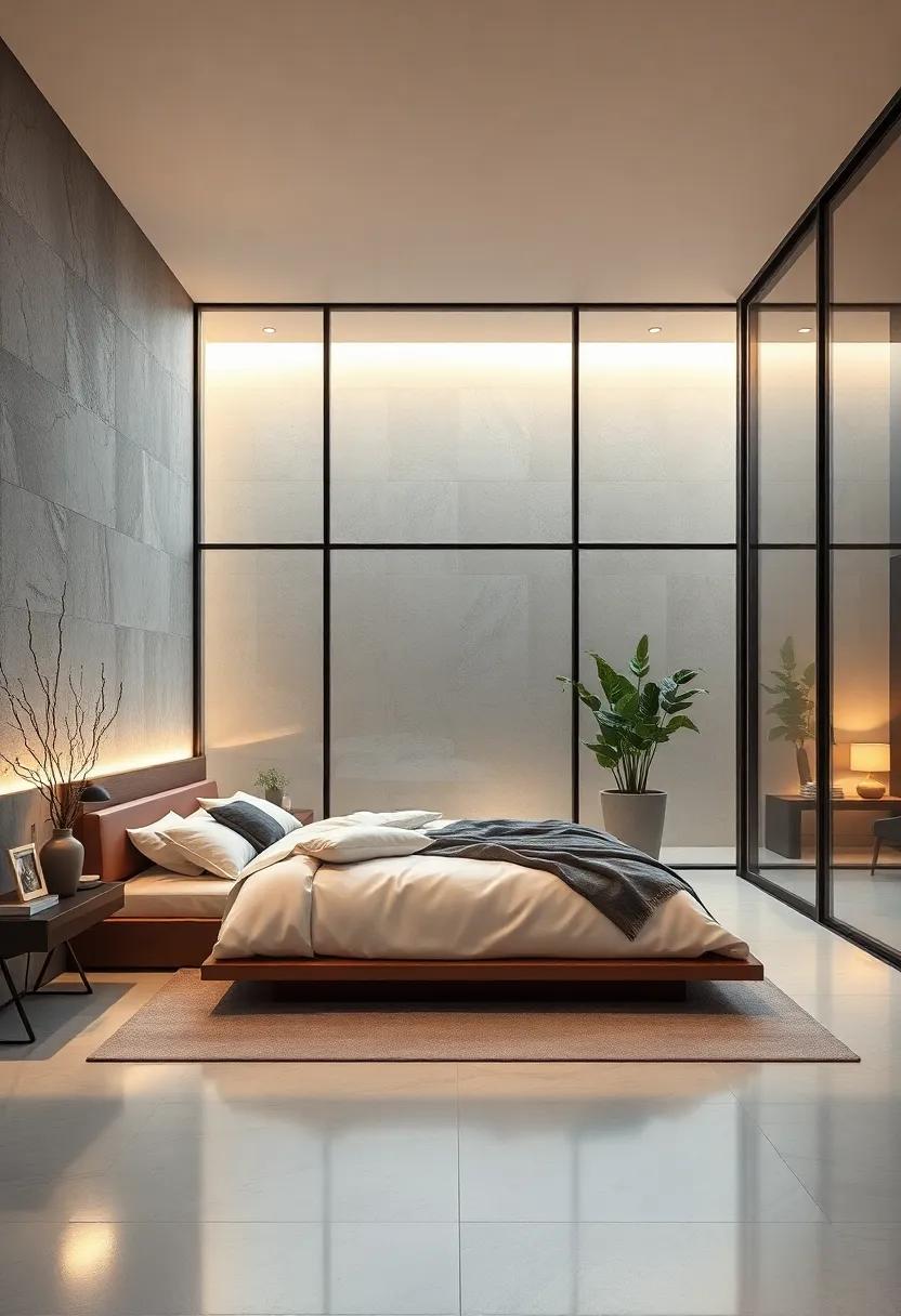 Soft Ambient Glow Enhancing Tranquil Atmospheres Within Sleek Glass-Walled Sleeping Spaces