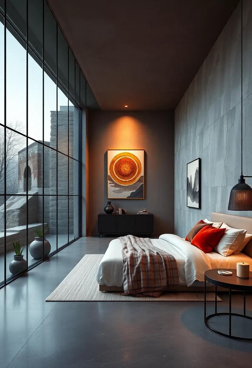 Curated Art Installations Providing Focal Points Within Quiet, Light-Filled Glass Bedrooms