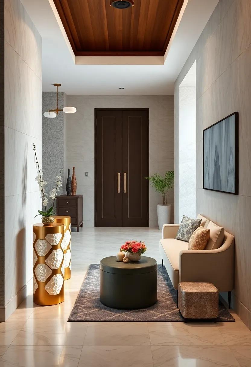 Shimmering Mother-of-Pearl Inlaid Accent Boxes Adding a Touch of Opulence and Subtle Storage Near Entries