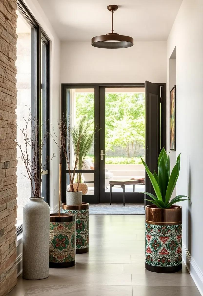 Handcrafted Mosaic Tile Stands Featuring Bold Patterns as Eye-Catching Entryway Statement Pieces