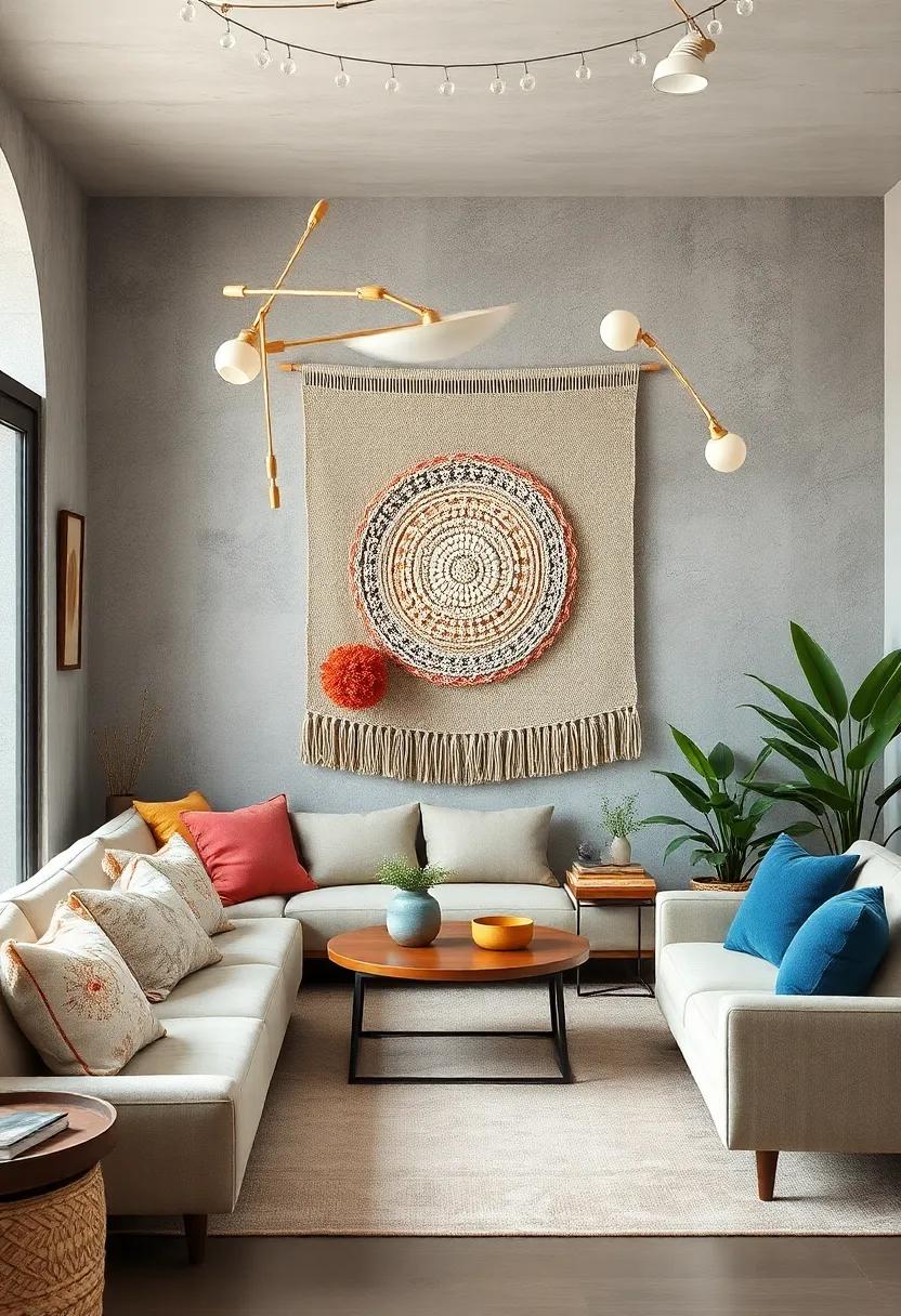 Textured Mixed Fiber Wall Hangings Adding Dimension to Cozy Eclectic Corners