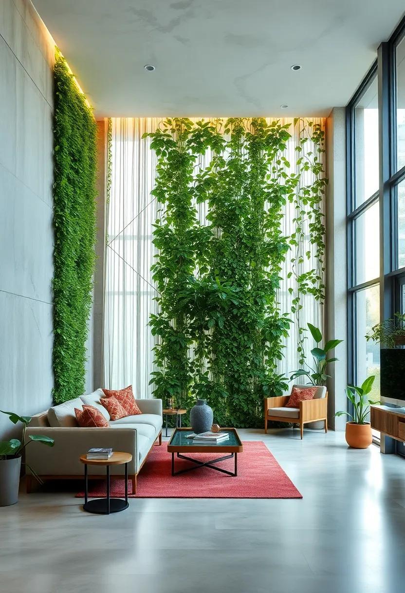 A Lush Vertical Green Curtain Providing Natural Privacy While Enhancing Architectural Design
