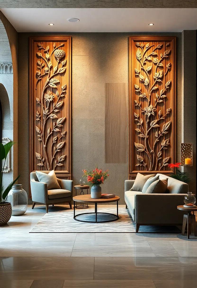 Hand-Carved Wooden Panels Featuring Nature Motifs and Delicate Intricate Details